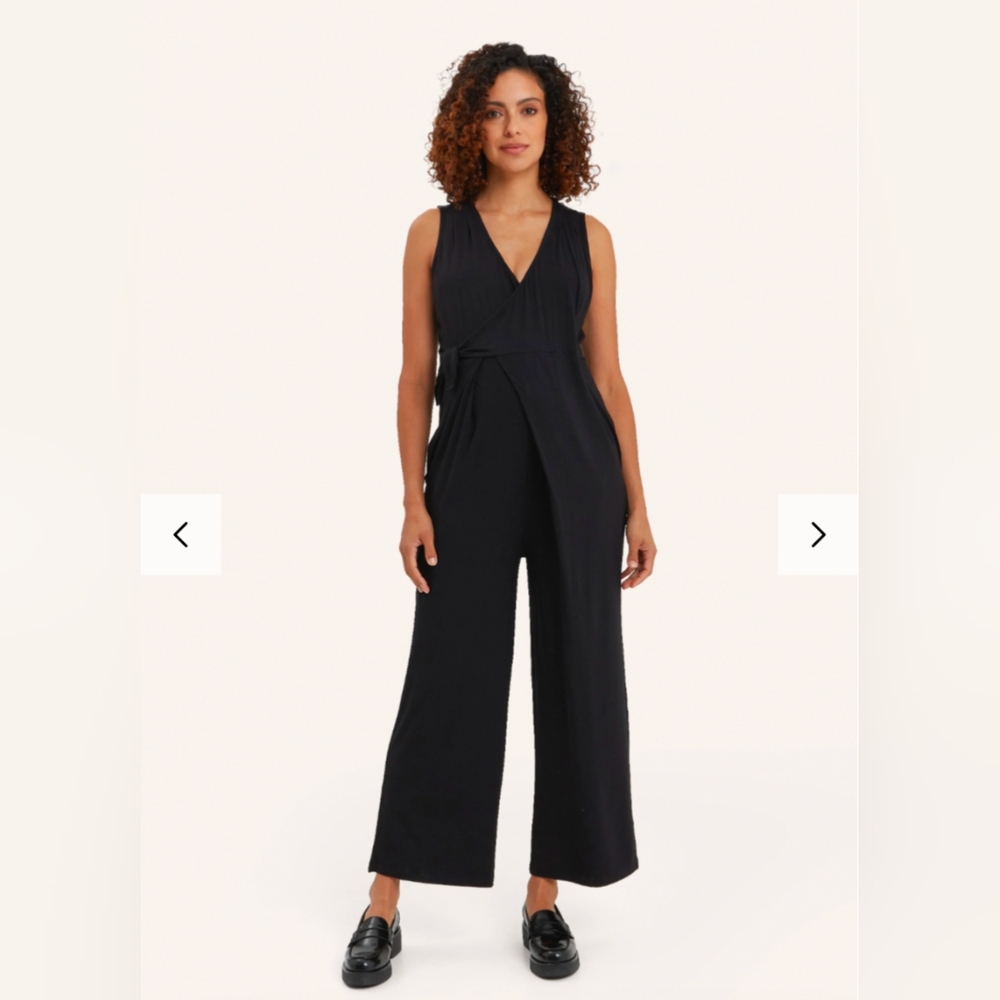 Nom Maternity Francesca Jumpsuit Black Full Length Size L